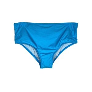 Swimsuits for All Cyan Mid Wash Waist Swim Brief Bikini Bottoms